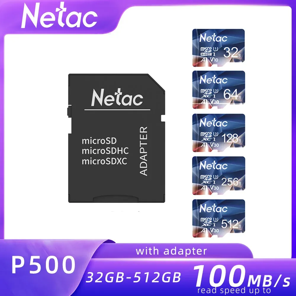 Save Big on Bulk 128 Gb Microsd Card Netac Micro SD Card 128GB 256GB 512GB  64GB 32GB Microsd Memoria Card 100MB/S U3 TF Card Flash Card With Adapter 