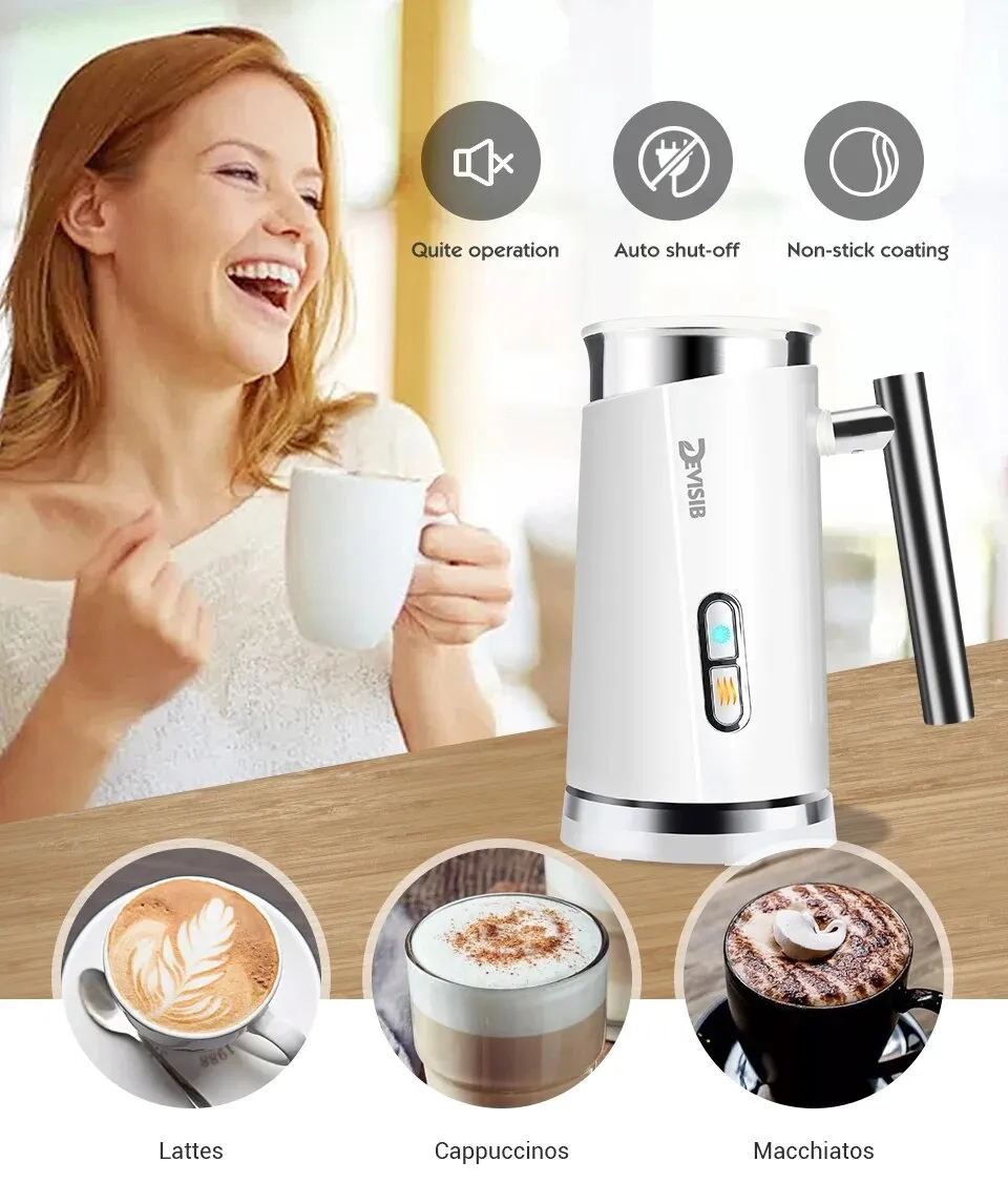 Batidor De Leche Eléctrico Manual Para Café Latte, Capuchino Y Mocha - Pequeño, Blanco, A Pilas, De Plástico ABS
