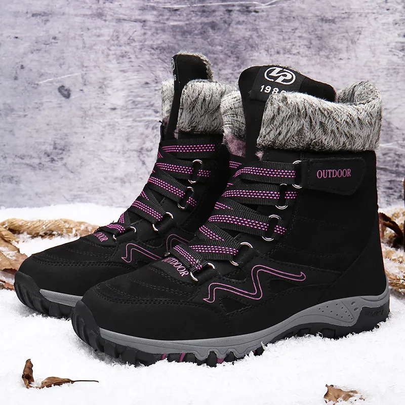 Winter Mens Boots Waterproof Snow Boots Mid-Calf Lace-up  display picture 3