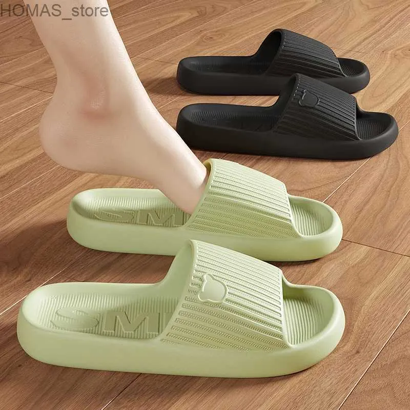 hemskor kvinnor män sandaler flip flops tofflor solid färg enkel icke-halk mjuk ensamma bekväma dusch tofflor utomhus par tofflor y240401