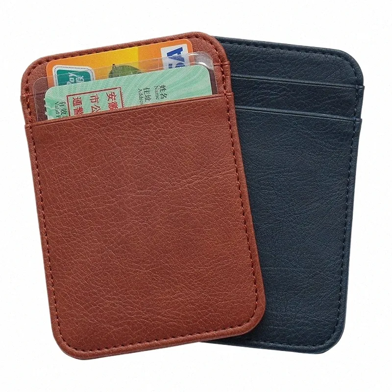 mini PU Leather ID Busin Card Holder Women Men Multi Slot Slim Solid Color Driver License Case Ticket Credit Card Bag K6GX#