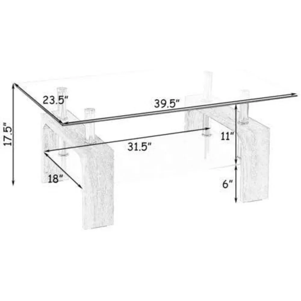 Mecor glass coffee table discount