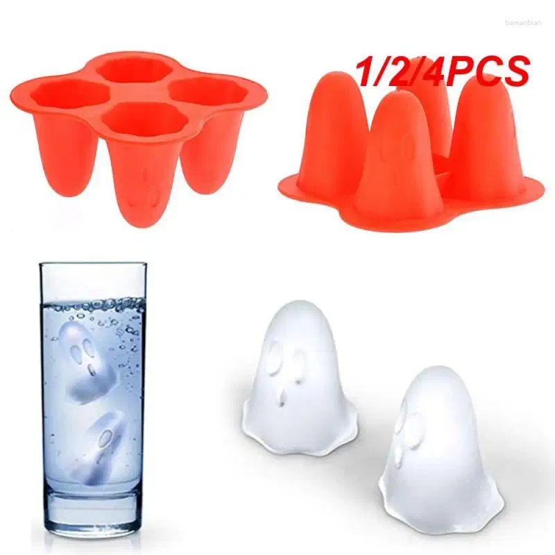 Moldes de cozimento 1/2/4pcs bandeja fantasma molde de vidro de vinho decoração engraçado sorvete molde silicone pudim de chocolate fazer barra