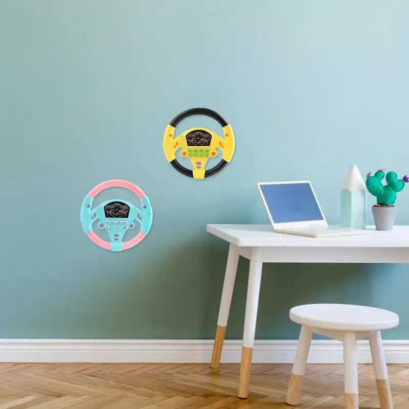 Childs Car Steering Wheel Toy Interactive Driving Simulator With