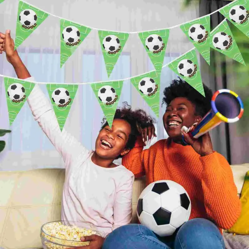 Party Dekoration Dekor Fußball Girlande Dekorieren Dekorationen Thema Bunting Banner Geburtstag