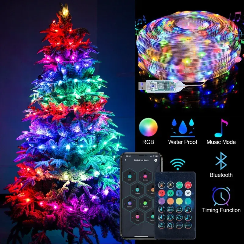 Twinkly Smart App Controlled LED Christmas Tree Lights USB Fairy Light ...
