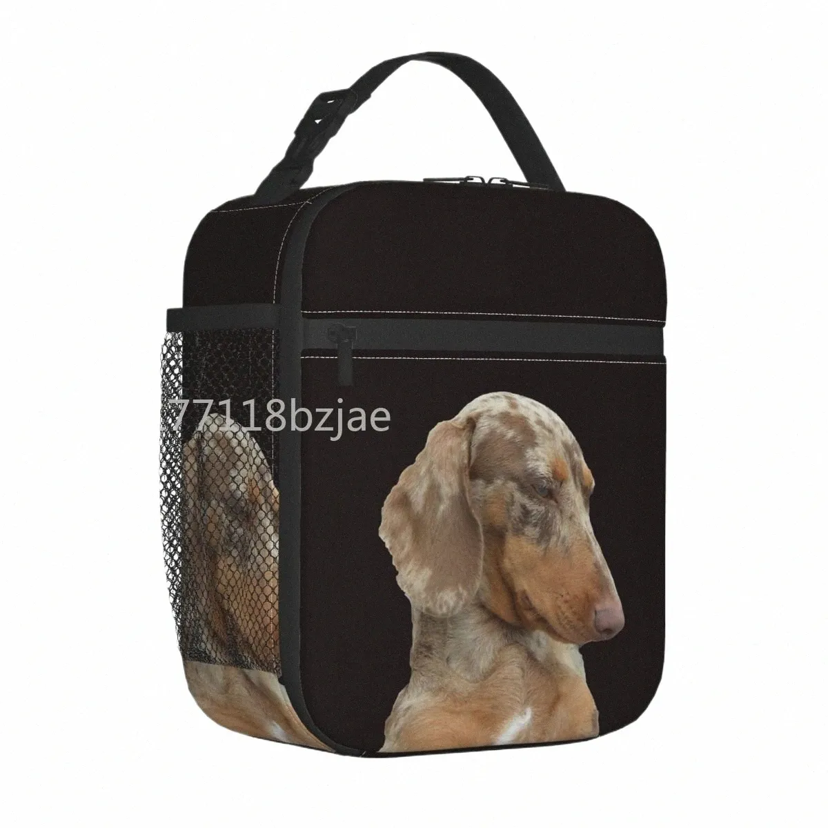 Teckel Sacs à lunch isolés Sac thermique Repas Ctainer Wiener Saucisse Doxie Dog Lover Tote Lunch Box Sac de rangement des aliments College S0Yu #