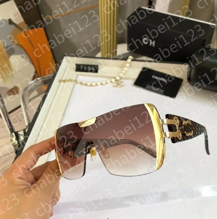 Designer chanells solglasögon för män kvinnor lyxiga rektangel solglasögon utomhus strandglasögon glasögon