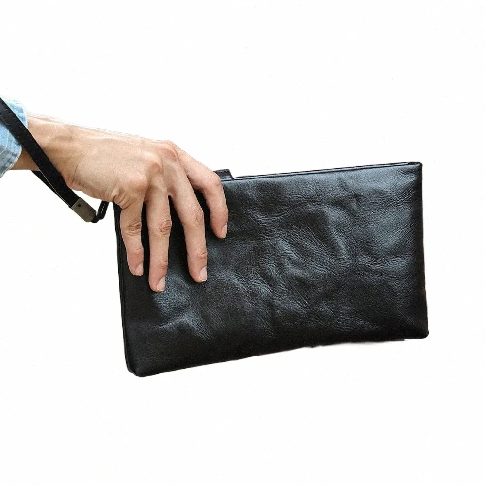 Joyir äkta läderkoppling för män arrangör handledspåse korthållare plånböcker busin casual handväska manlig praktisk väska ny t5qz#