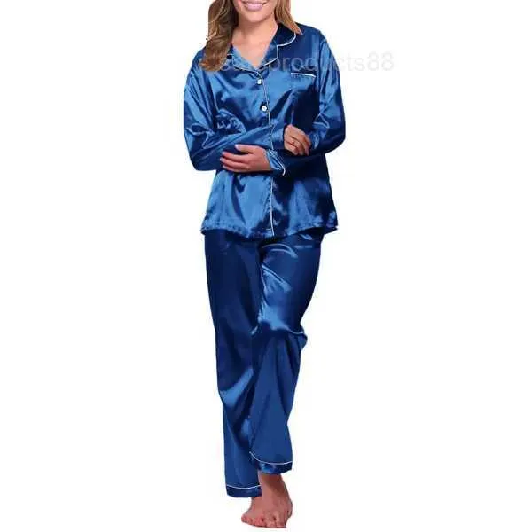 Mulheres sleepwear elegante cetim de seda pijamas define moda casual feminino senhora conjunto pijama nightwear loungewear homewear