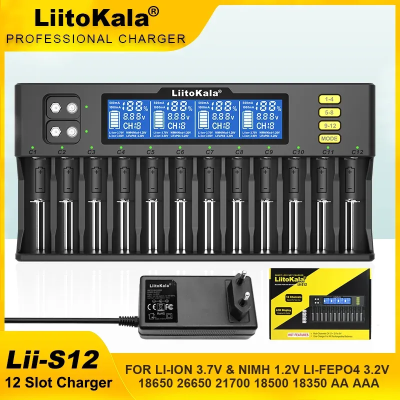 18650 Caricabatteria, Display LCD Caricatore Intelligente Universale per Batterie Ricaricabili Li-ion 18650 14500 16340 Batterie Ni-MH/Ni-Cd A AA AAA 18650 Caricabatteria, Display LCD Caricatore Intelligente Universale per Batterie Ricaricabili Li-ion 18650 14500 16340 Batterie Ni-MH/Ni-Cd A AA AAA