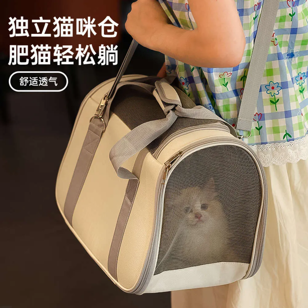 Borsa per gatti per uscire Animali domestici portatili che trasportano forniture da viaggio per cani diagonali su una spalla Piccola bianca