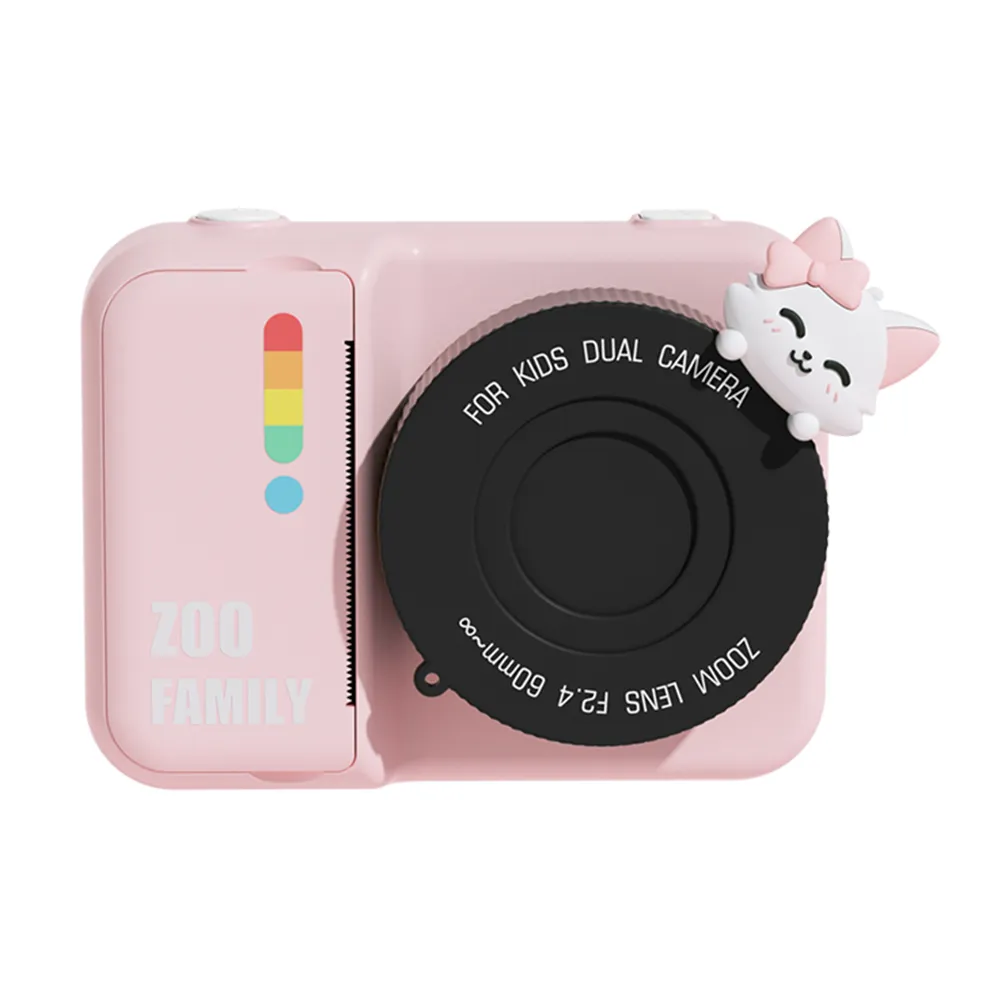 Instant Print Camera For Kids - 12MP Photos & 1080p Video - Cute Pink