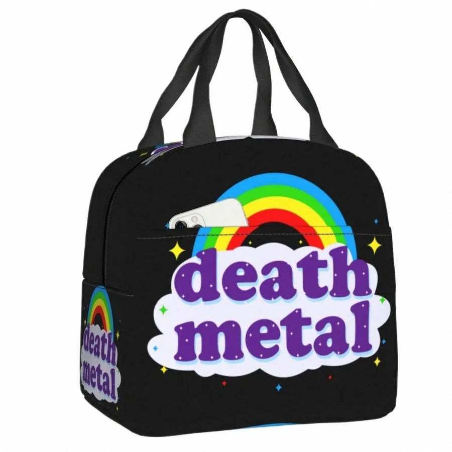 Rock Music Death Metal Isolado Lunch Tote Bag Reutilizável Thermal Cooler Lunch Box Work School Travel Food Picnic Ctainer Bags u5Ni #