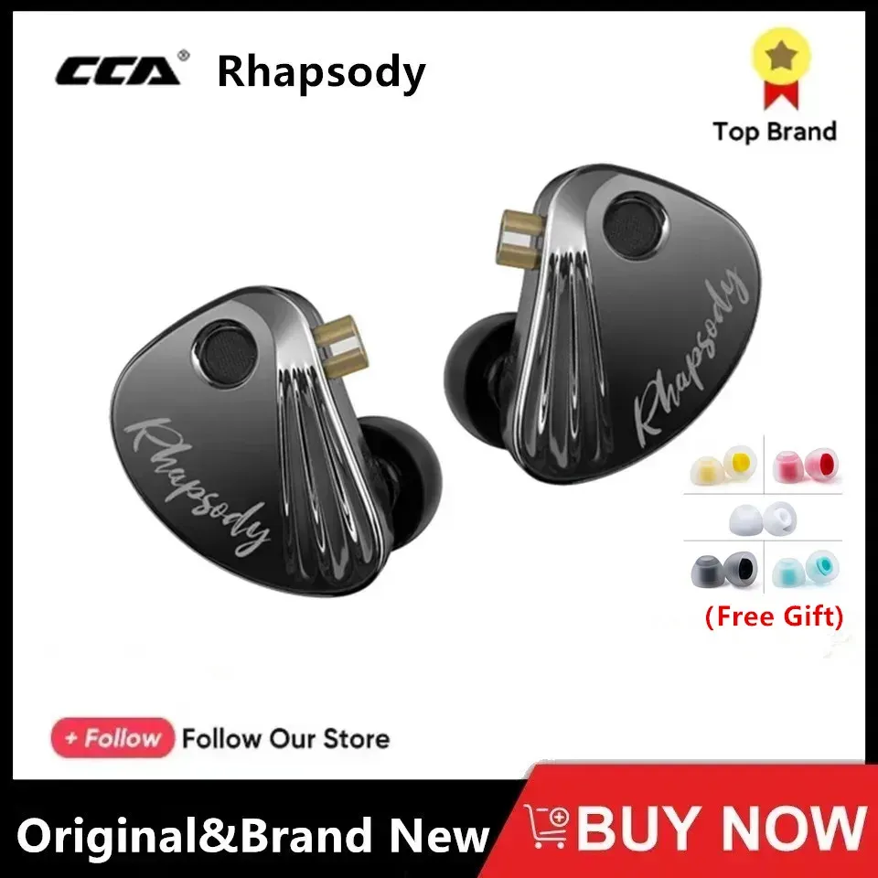 Headphones CCA Rhapsody 2DD+4BA Hybrid IEM HiFi Earphones Wired Headphone With Removable Cable Monitor Headset Switch Adjustment Earphone