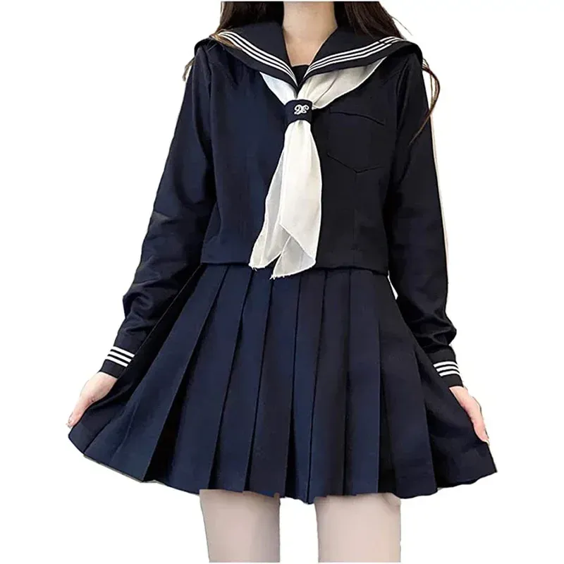 Navy Sailor School Uniform with Pleated Skirt: S-5XL Womens Sexy