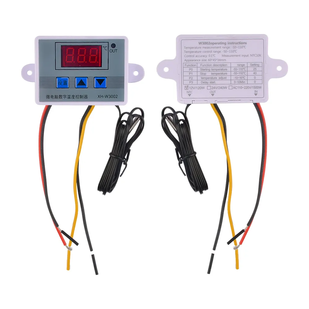 Digital LED Temperature Controller Sensor Thermostat Switch 12V 24V ...