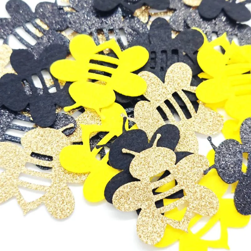 Feestdecoratie Bee Confetti Glitter Vilt Voor Verjaardag Babyshower Tafelstrooiers Decoraties Benodigdheden Niet-geweven