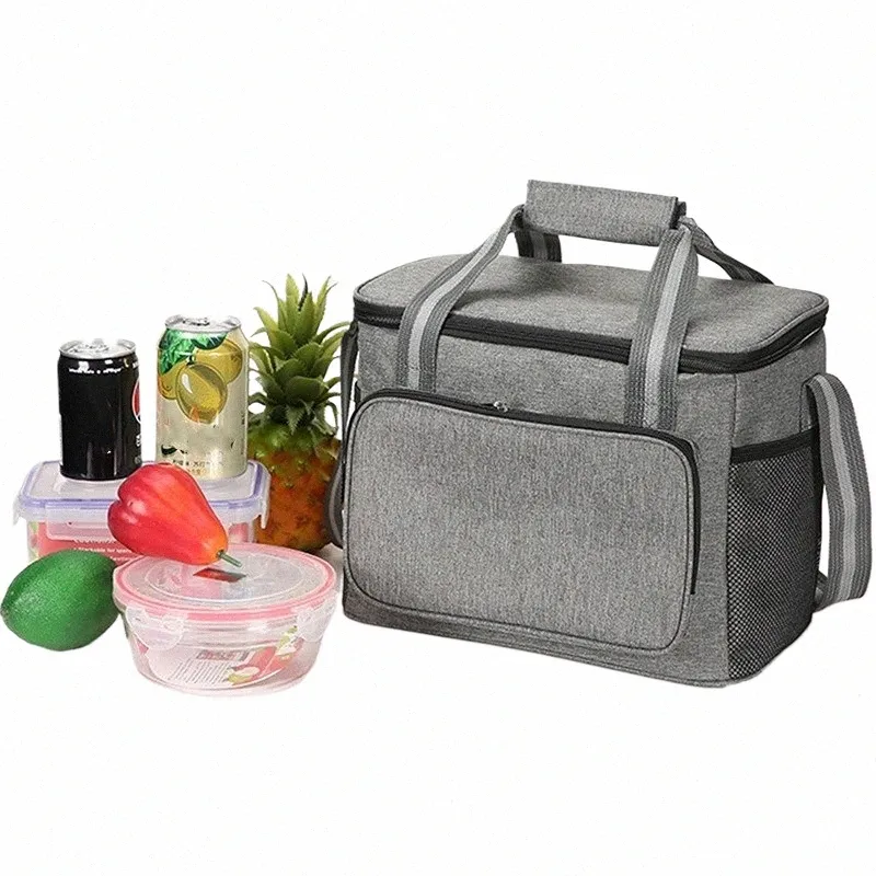 15l Sac thermique Boîte à lunch pour le travail Sac de pique-nique Voiture Bolsa Réfrigérateur Portable Sac isotherme Sac à dos alimentaire j4Px #