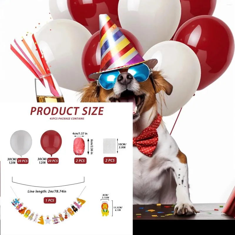 Party Decoration 45pcs Set Latex Balloon Hanging Swirls Banner Streamers Decorations Balloons