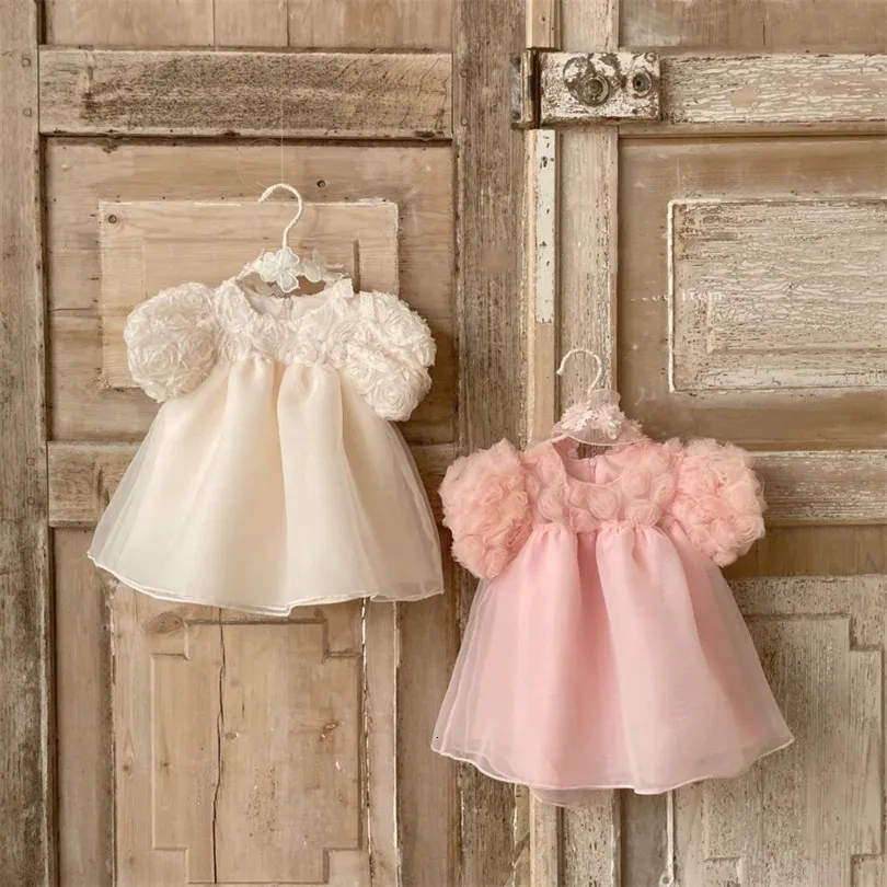 1. Geburtstagsfeier Babykleid Sommerprinzessin ein Jahr Mädchen Kleider Kleidung Blume Puffhülle Kleinkindkleider für Mädchen 240319