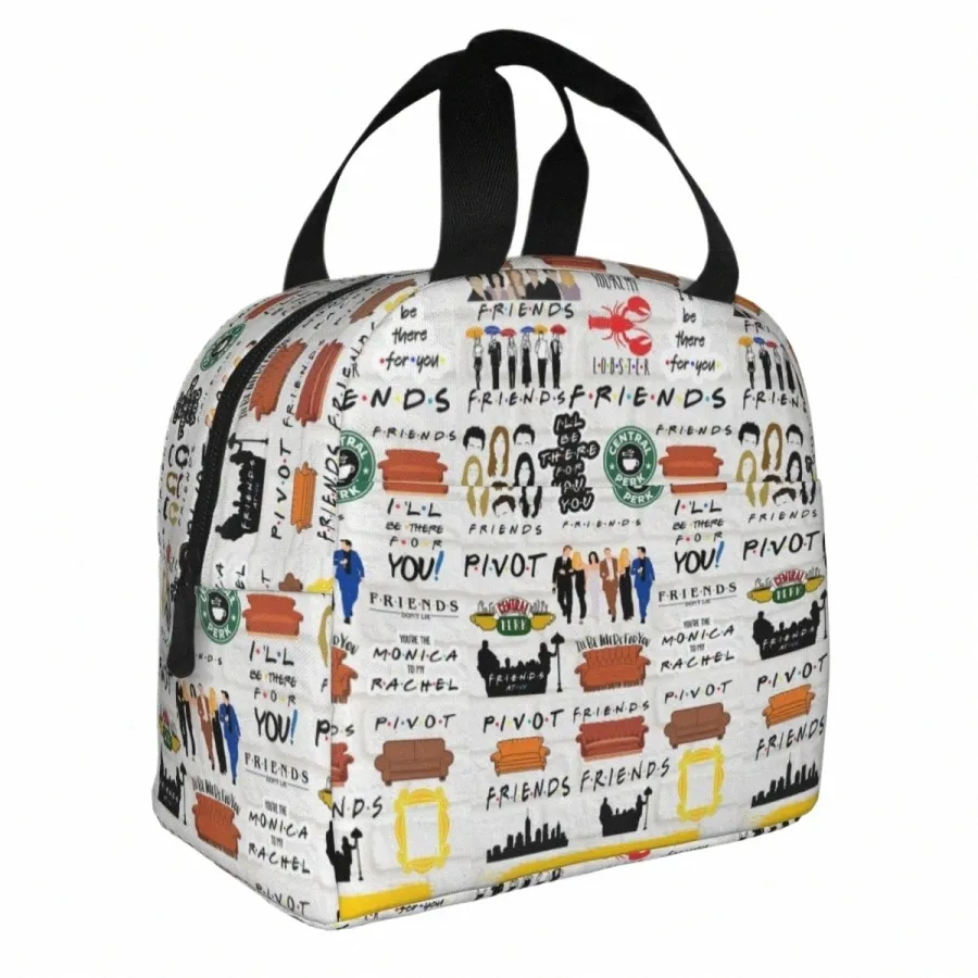 Friends Central Perk TV Isolated Lunch Bag Thermal Bag återanvändbar Carto High Capacity Tote Lunch Box Food Storage Väskor Picknick D9XP#