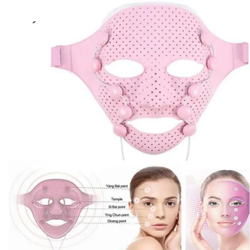 Masque facial en silicone électrique en forme de V levage du visage amincissant masseur anti-rides dispositif de thérapie EMS machine de beauté 240320