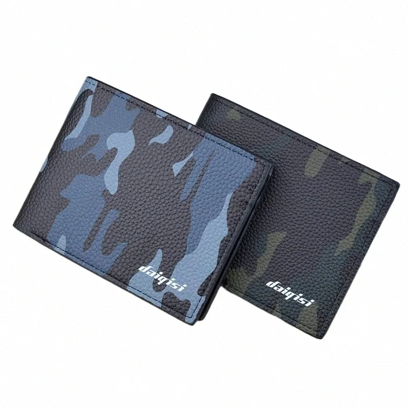 New Men's Wallet Ultrathin PU Storage Wallet Fi Camo Horiztal Soft Leather Lage Capacity Multi Card Wallet Hot Sale T7E7＃