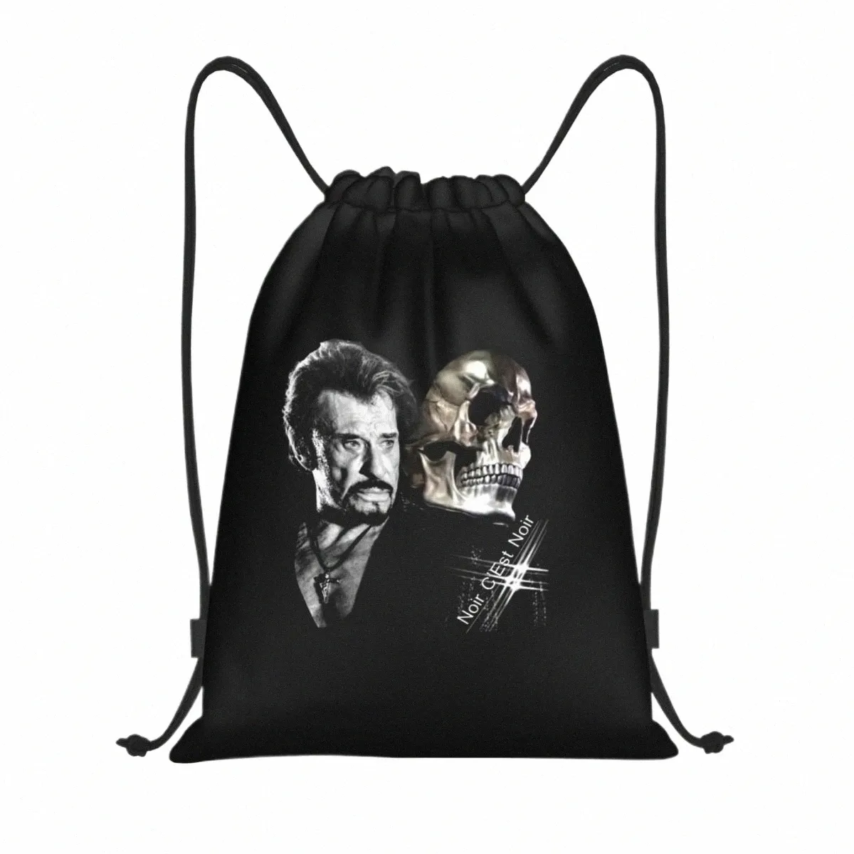 custom Johnny Hallyday Drawstring Bag Men Women Lightweight France Rock Singer Sports Gym Storage Backpack J7dH#