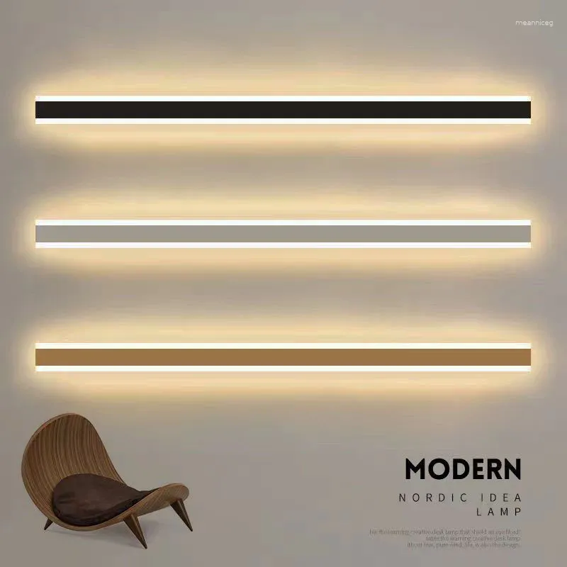 Lâmpada de parede 2024 minimalista LED atmosfera linha quarto cabeceira sofá fundo decoração el