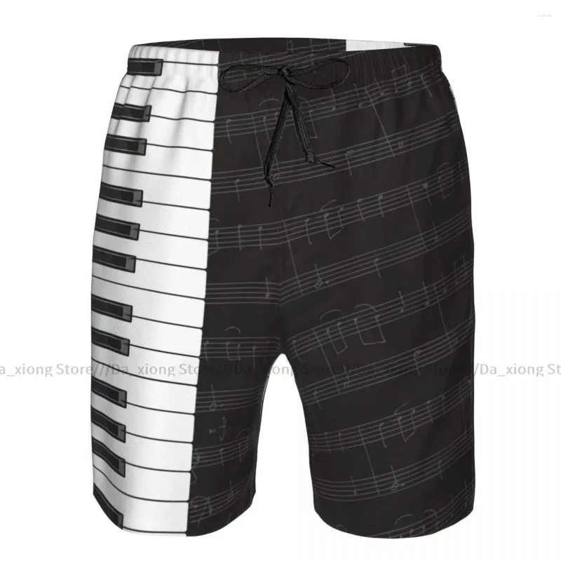 Men's Shorts Mens Swimwear Swim Short Trunk Piano Keys And Notes Print Beach Board Swimming Surffing