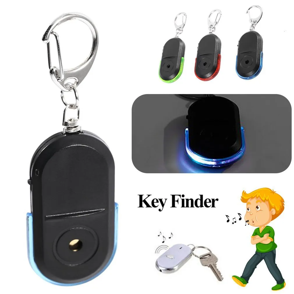 Keychain Motion Sensor Anti-Lost Alarm Key Finder Locator Keychain with Whistle Sound and LED ...