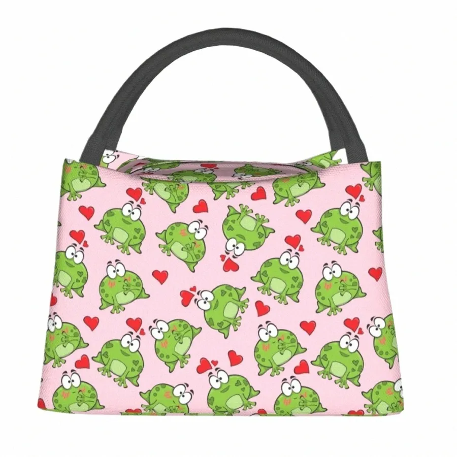 funny Frogs Lunch Bag Animals Portable Lunch Box Travel Print Cooler Bag Aesthetic Oxford Thermal Lunch Bags M0Q7#