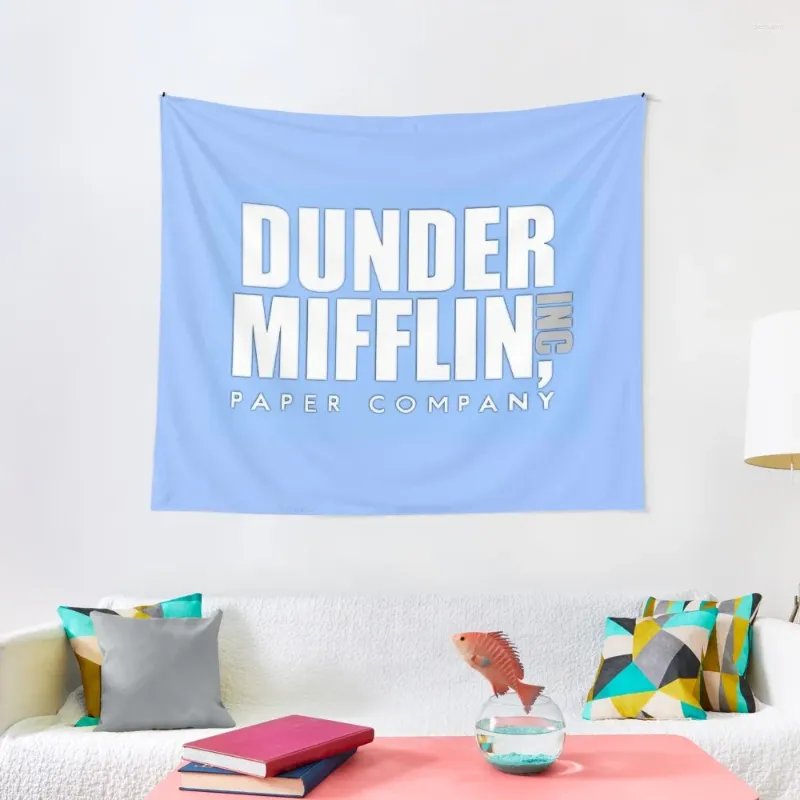 Tapeçarias The Office: Dunder Mifflin Logo Tapeçaria Coisas para sala para decoração de quarto de casa