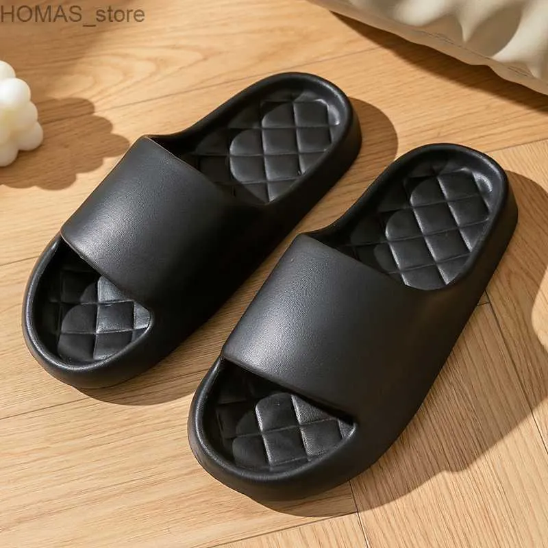 home shoes 2024 New Concise Summer Couple Mule Non-slip Soft Slides Lithe Comfort Sandals Men Women Shoes Slippers Ladies Home Flip Flops Y240401