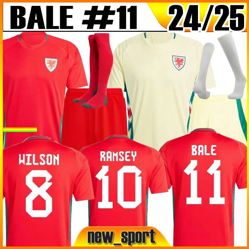 2024 Wales Soccer Jerseys Cymru Bale Wilson James Johnson Allen Giggs Brooks Ramsey Moore Vokes Smith Davies Ampadu Rodon Vokes Men Kids Maillot de Football Shirts