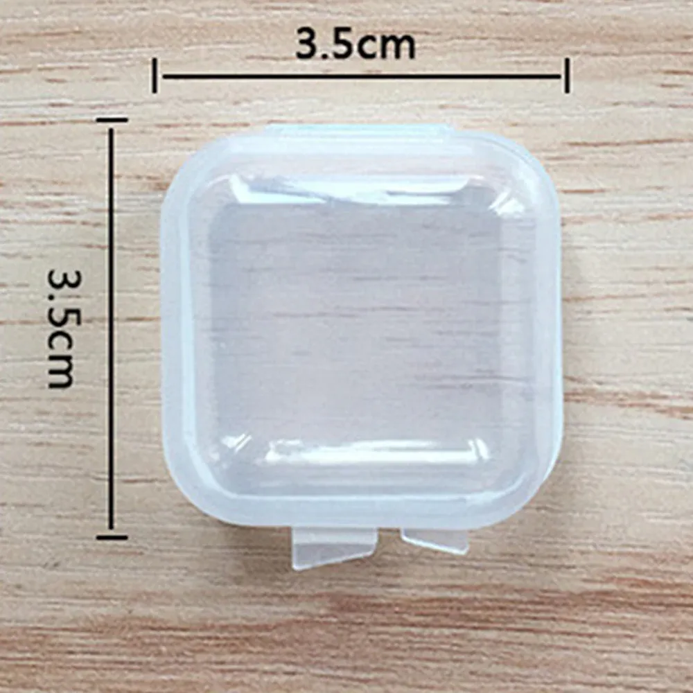 10 stks kleine doosjes vierkante transparante plastic doos sieraden opslagcase afwerking container verpakking opbergdoos voor oorbellen