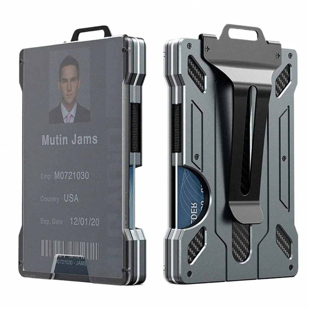Portefeuille pour hommes porte-carte extérieur pratique tactique Magsafe aluminium Fi Mini portefeuille magique intelligent peut contenir jusqu'à 15 cartes 79RB #
