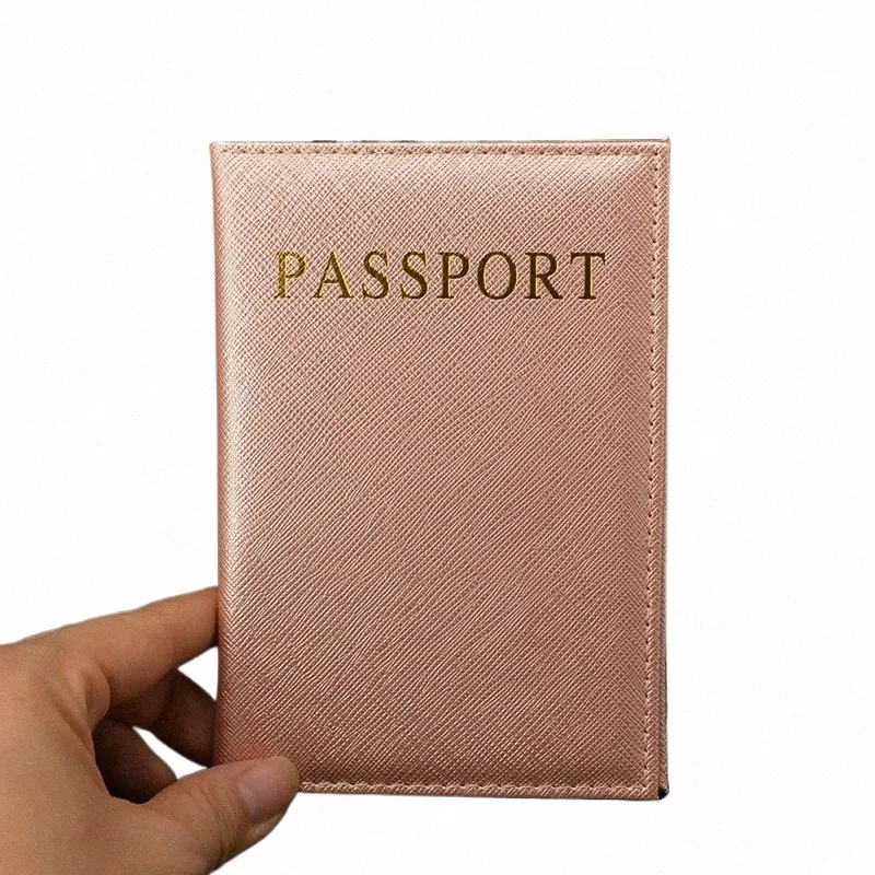 Couverture de passeport pour femmes Portefeuille de voyage rose Couvertures en cuir PU pour passeports Organisateur de voyage Portefeuille Pasjeshouder Protecteur de passeport e02I #