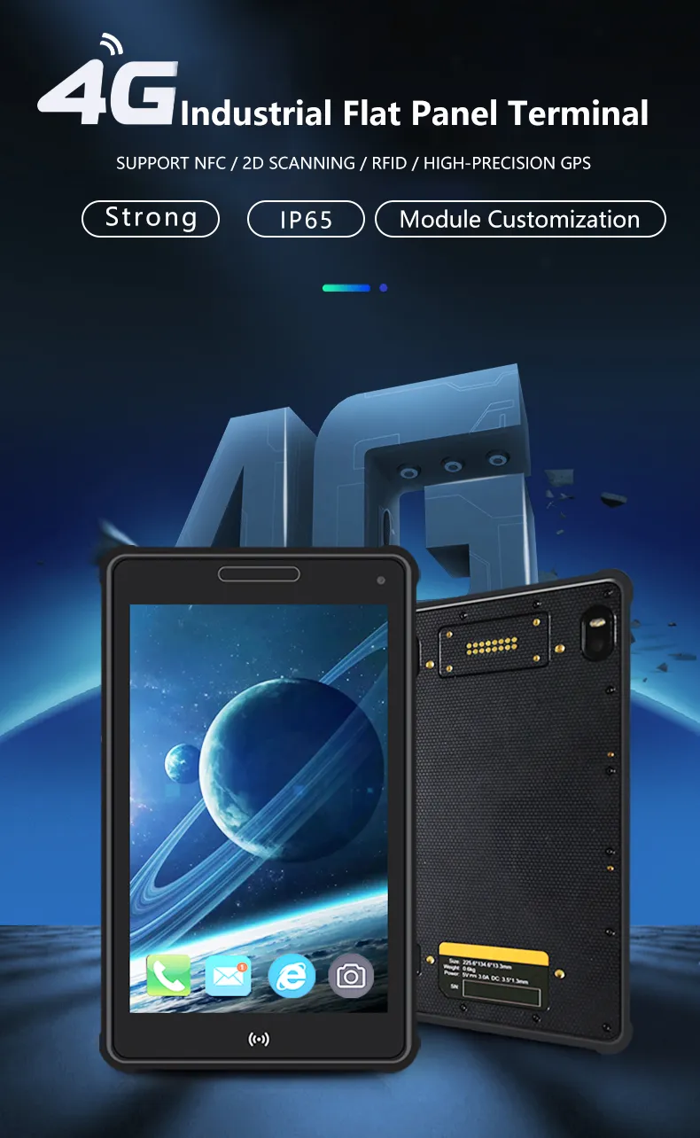 8 Inch Windows 10 OS Industrial Rugged Tablet PC with Front 2D Barcode ...