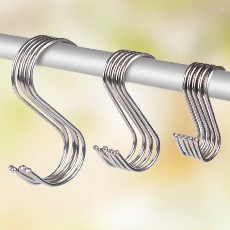 Hooks Stainless Steel S-Shape Hook For Kitchen and Bedroom Railing S Hanger Clasp Hängande lagringsverktyg 10st