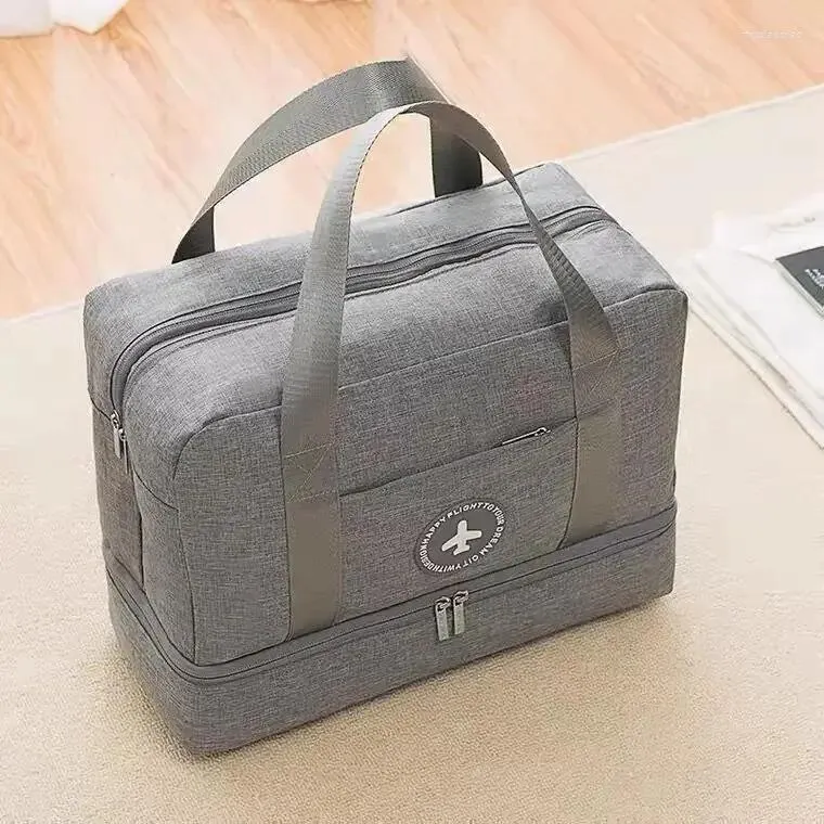 Bolsas de almacenamiento Mujeres Bolsa de viaje Organizador Cosmético Maquillaje Ropa Zapatos Deporte Herramienta Duffel Hombro Bolso Bolsa Maleta Accesorios