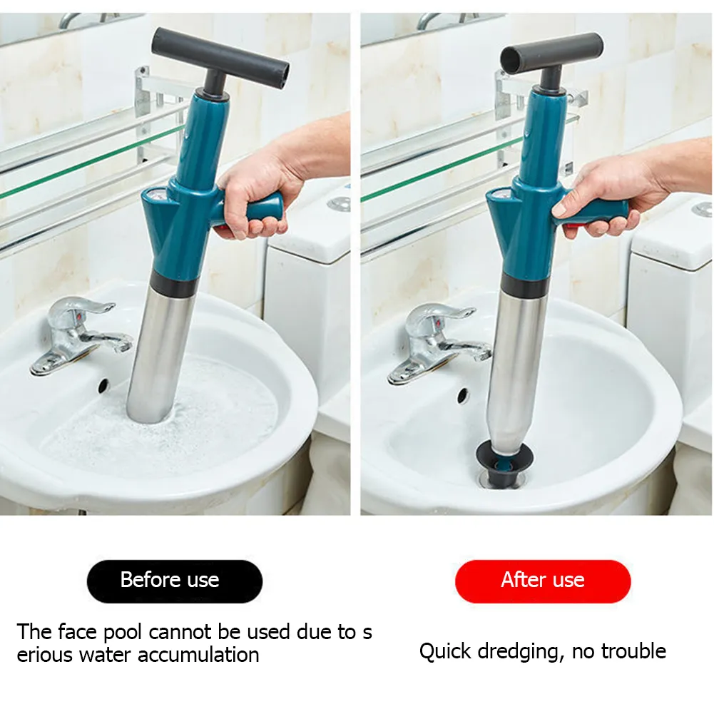 Yüksek basınçlı hava drenaj temizleyici kanalizasyon tarama tıkalı çıkıcı boru tuvalet pistonlar drenaj blaster manuel pnömatik tarama aletleri