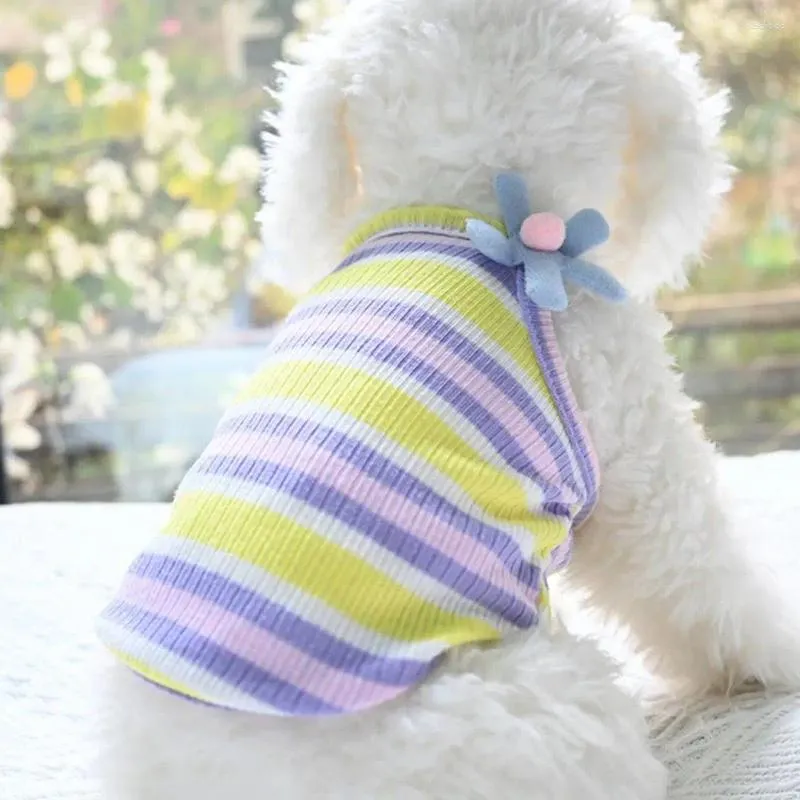 Vêtements pour chiens Gilet pour animaux de compagnie Vêtements sans manches Texture douce Décoration florale