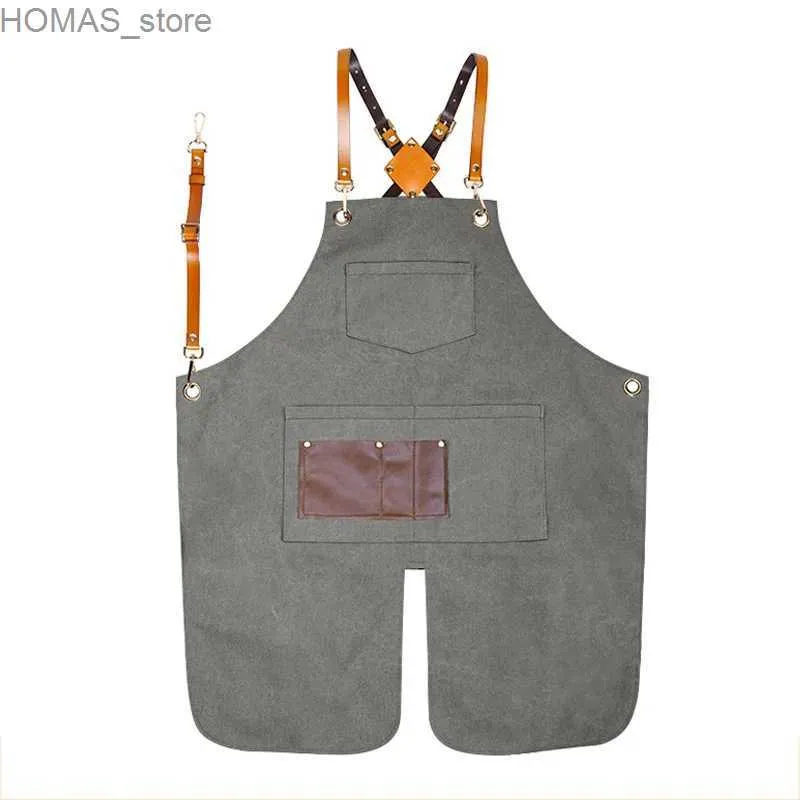 Grembiuli nuovi cinturini in pelle PU Lavoro in denim BARISTA BARISTA BARBER CASSEGGIO RESSERIO DI ARPRON FLORALE PER WOMAN UOMO BRIDA PERSONALIZZATO Y240401