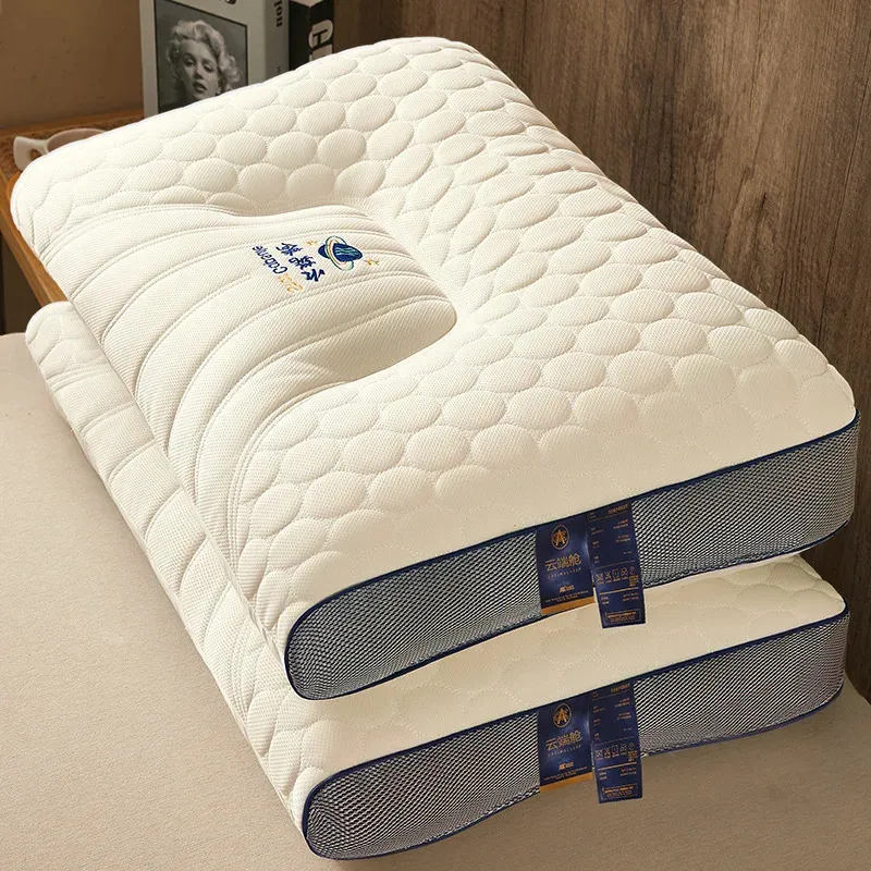 Latexkudde hushåll naturligt gummi cervikal ryggrad kudde för att hjälpa sömn 240320