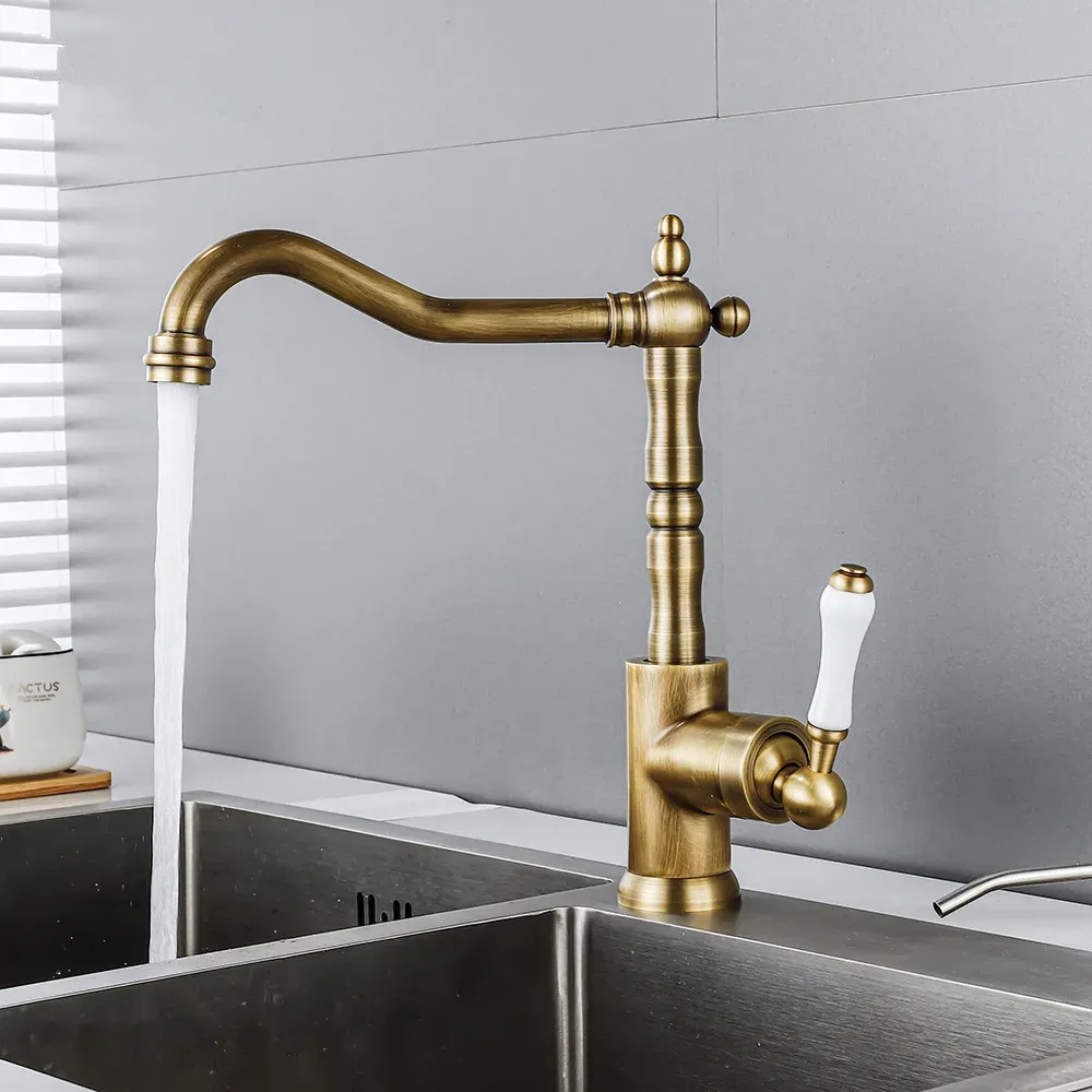 Tuqiu Antique Black Single Lever kitchen water faucet with