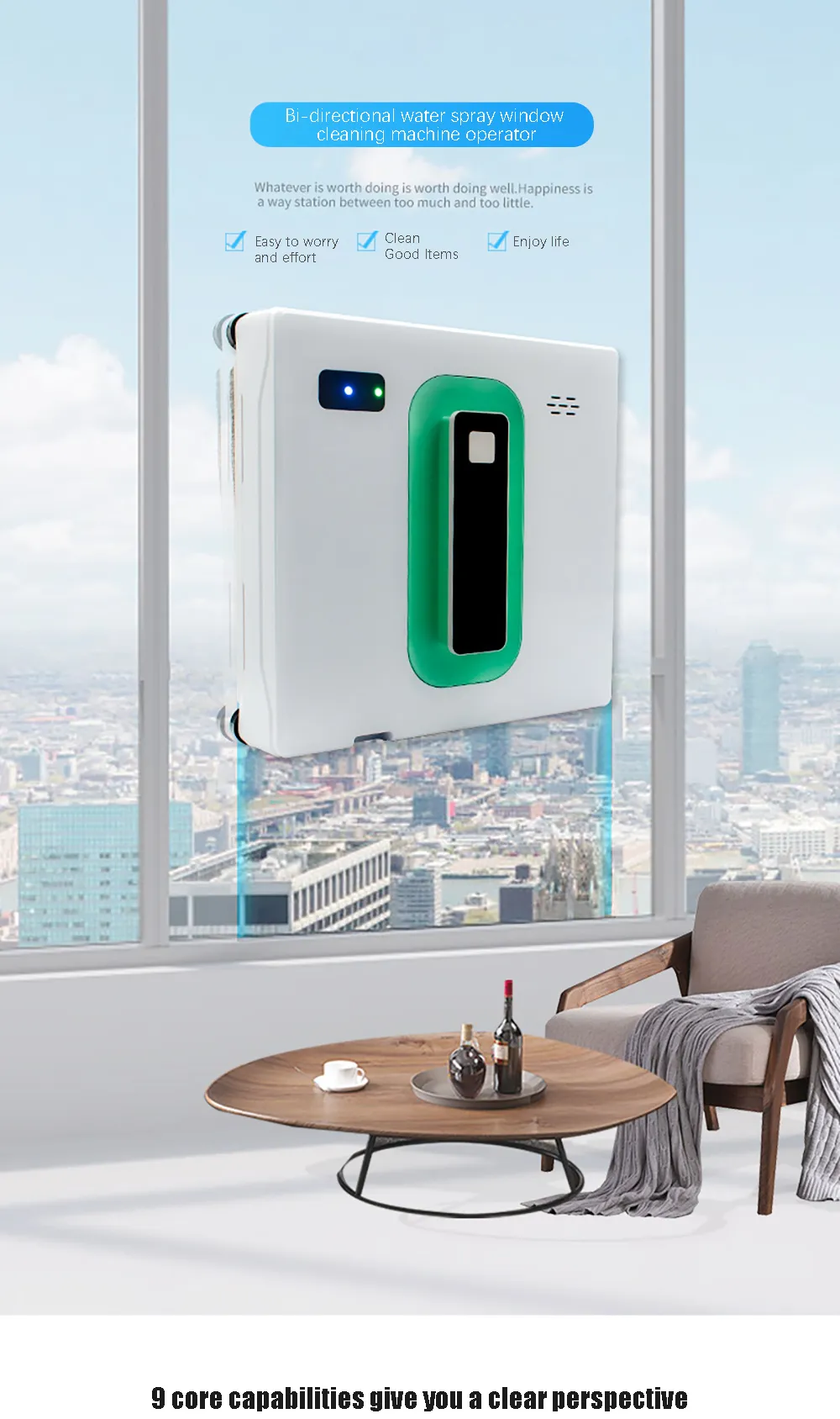 Smart Window Cleaning Robot with Water Spray, Automatic Glass Washing ...