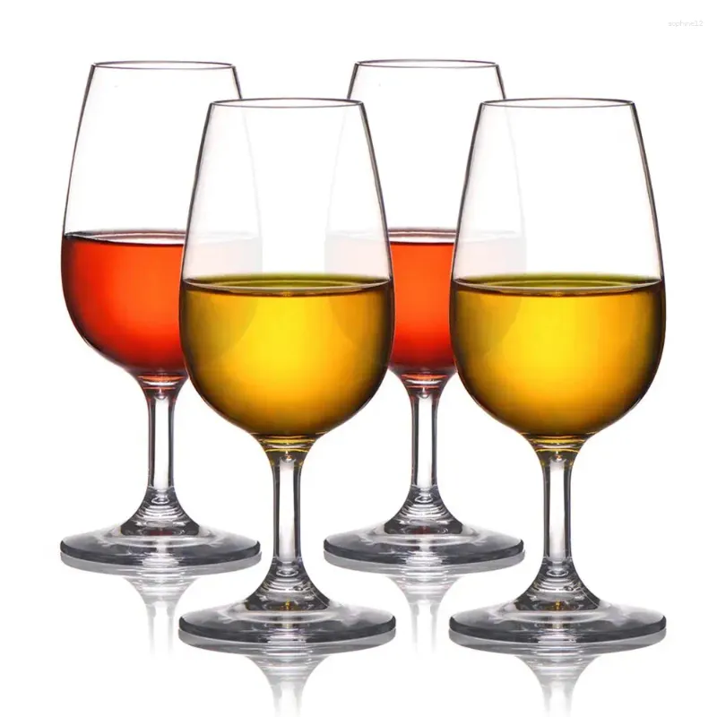 Wijnglazen 4 transparant plastic gemaakt van Tritan-materiaal Sapbekers Cocktail onbreekbaar 220 ml