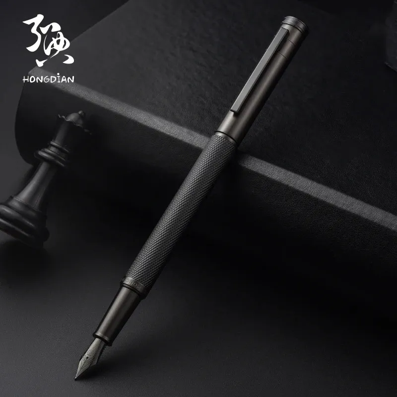 LT Hongdian stylo forêt noire calligraphie étudiant bureau d'affaires femmes en boîte 1850 cadeau stylo à encre 240325